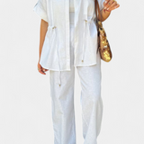 Ensemble Chemise et Pantalon Lani en Coton et Lin Détendu