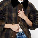 Veste à Carreaux Ausra Coupe Droite