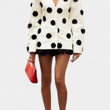Blazer Clara à Col V avec Points Poudrés