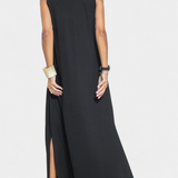 Robe Maxi Sans Manches Felisa en Couleur Unie et Silhouette Élégante