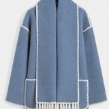 Pauline™ | Manteau à coupe ample avec écharpe à franges intégrée