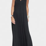 Robe Maxi Sans Manches Felisa en Couleur Unie et Silhouette Élégante