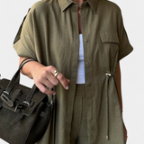 Ensemble Chemise et Pantalon Lani en Coton et Lin Détendu