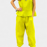 Ensemble Gilet Sans Manches et Pantalon en Lin Coton Leona