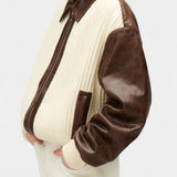 Veste en Tricot à Blocs de Couleurs