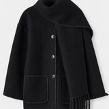 Pauline™ | Manteau à coupe ample avec écharpe à franges intégrée