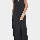 Robe Maxi Sans Manches Felisa en Couleur Unie et Silhouette Élégante