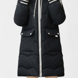 Beau manteau d'hiver avec zip et capuche