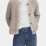 Cardigan Texturé Court en Peluche Chenda