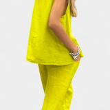 Ensemble Gilet Sans Manches et Pantalon en Lin Coton Leona
