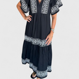 Robe Maxi Boho Allona avec Décolleté en V et Coupe Relaxée