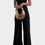 Ensemble Top Asymétrique Plissé Élégant Pilarica et Pantalon Fluide
