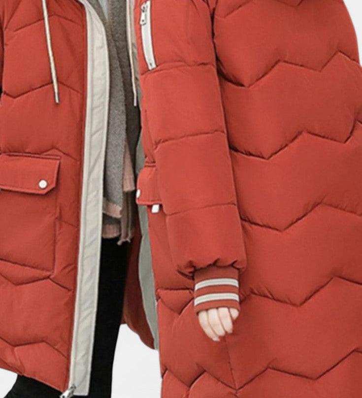 Beau manteau d'hiver avec zip et capuche