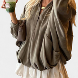 Veste Maude Verte Olive avec Manches Bouffantes