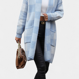 Cardigan décontracté à carreaux Lovella avec poches