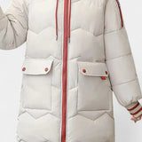 Beau manteau d'hiver avec zip et capuche