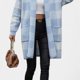 Cardigan décontracté à carreaux Lovella avec poches
