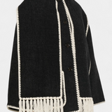 Pauline™ | Manteau à coupe ample avec écharpe à franges intégrée