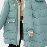 Beau manteau d'hiver avec zip et capuche