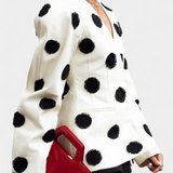 Blazer Clara à Col V avec Points Poudrés