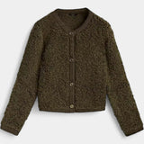 Cardigan Texturé Court en Peluche Chenda
