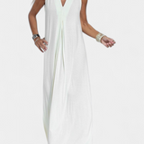 Robe Maxi Sans Manches Felisa en Couleur Unie et Silhouette Élégante