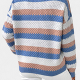 Kristen™ | Pull Oversize à Col Rond Rayé