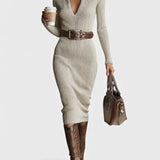 Rebeca™ | Robe Tricotée avec Col Montant