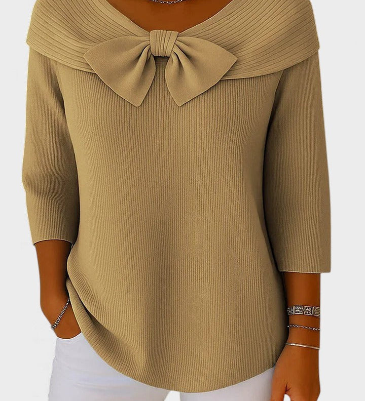 Catalina™ | Pull Femme avec Nœud et Col Rond