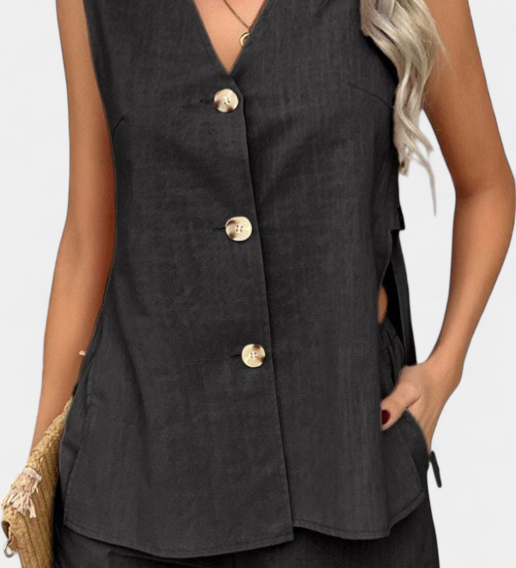 Ensemble en Lin Sans Manches Loren