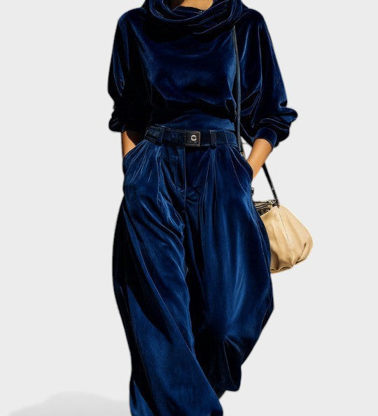 Carla™ | Ensemble en velours avec pantalon large