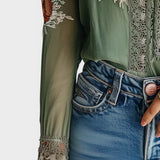 Aitana™ | Blouse en Dentelle Florale Bohème