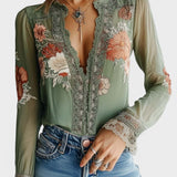 Aitana™ | Blouse en Dentelle Florale Bohème