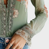 Aitana™ | Blouse en Dentelle Florale Bohème