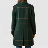 Celia™ | Manteau à Revers à Carreaux Rétro