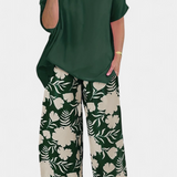 Ensemble Floral Aivy en Deux Pièces avec Touche Décontractée