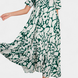 Robe Imprimée Nélida Fluide avec Décolleté en V