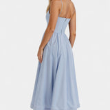 Robe Midi Marvelle Sans Manches en Tissu Léger