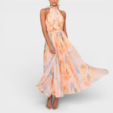 Aitana™ | Robe d'été à encolure halter aquarelle