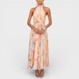 Aitana™ | Robe d'été à encolure halter aquarelle