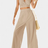 Gilet en Dentelle Dos Nu Valentina et Pantalon Large