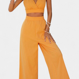 Gilet en Dentelle Dos Nu Valentina et Pantalon Large