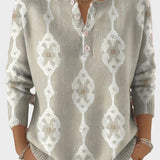 Elena™ | Pull Vintage Abstrait avec Boutons