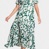 Robe Imprimée Nélida Fluide avec Décolleté en V