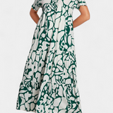Robe Imprimée Nélida Fluide avec Décolleté en V