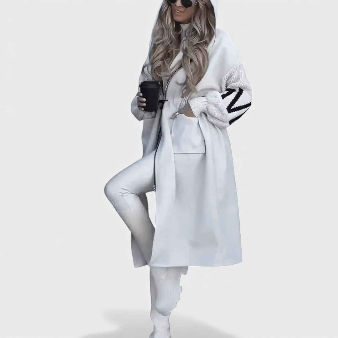 Patricia™ | Élégant Manteau Cardigan à Capuche