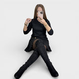 Carmen™ | Robe Longue à Manches Plissées
