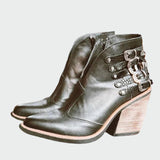 Julia | Bottines en cuir rétro pour femmes en noir