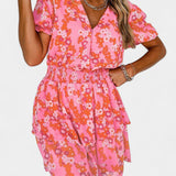 Robe Florale Volante Kimberly avec Décolleté en V