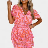 Robe Florale Volante Kimberly avec Décolleté en V